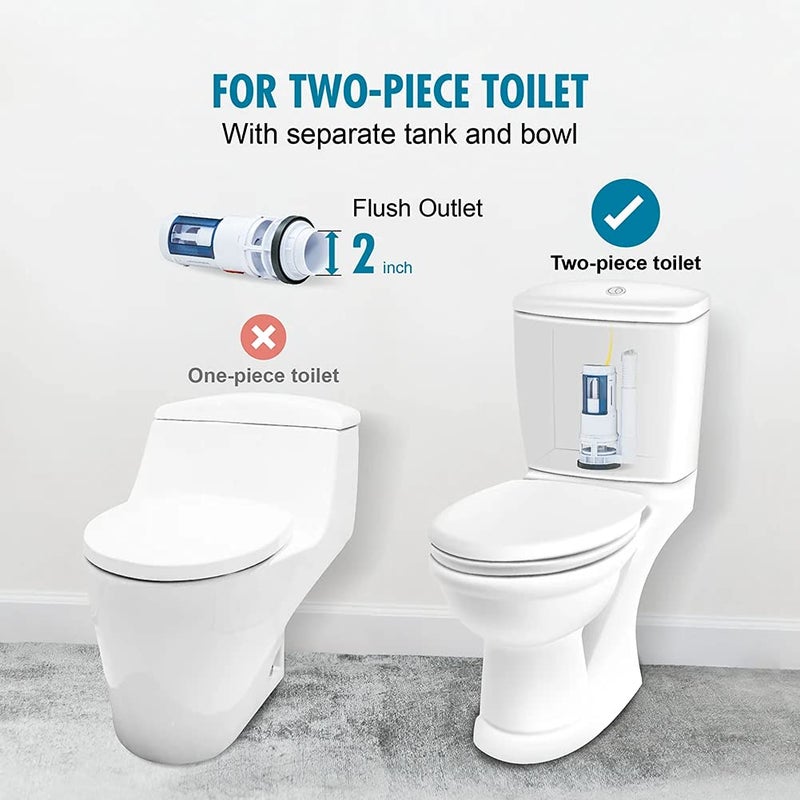 Zone Industry Corp. Dual Flush Valve, Push Button, Converter Kit, Replacement, Water-Saving, UPC & CUPC Listed Toilet Repair Kit, For Use with Standard 2-inch Flush Valves - Image 5